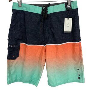 Rip Curl Mens 30 Gradient Board Shorts Cargo Pocket Drawstring Dawn Patrol New